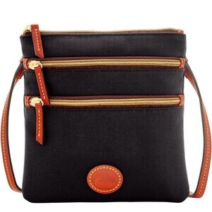 EUC Dooney & Bourke Nylon North South Triple Zip Crossbody Navy